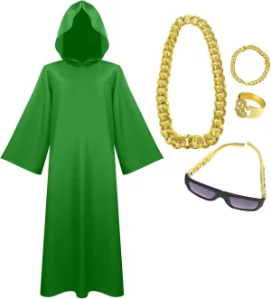 Wizard Hooded Cloak Adult Cosplay Outfits with Accessories Outfit Wizard Robes Halloween Costume for Men