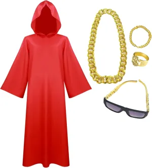 Wizard Hooded Cloak Adult Cosplay Outfits with Accessories Outfit Wizard Robes Halloween Costume for Men