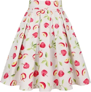 Women Gothic Floral Printed Pleated Skirt Summer High Waist Korean Harajuku Japanese Pinup Retro Vintage Midi Skirts