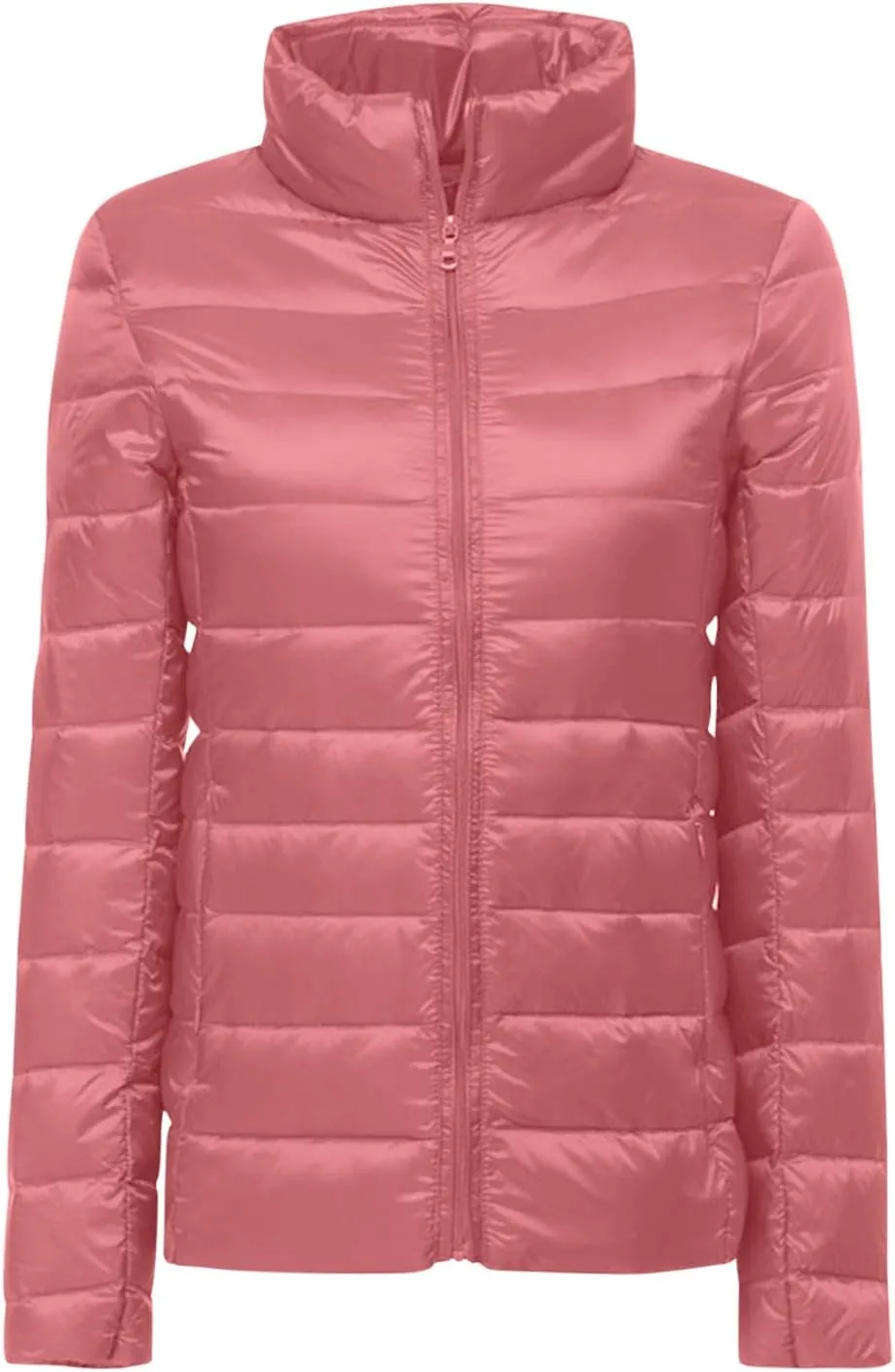 Women Lightweight Down Full Zip Jackets Parka Winter Warm Coat Windproof Packable Water-Resistant Outerwear With Pocket