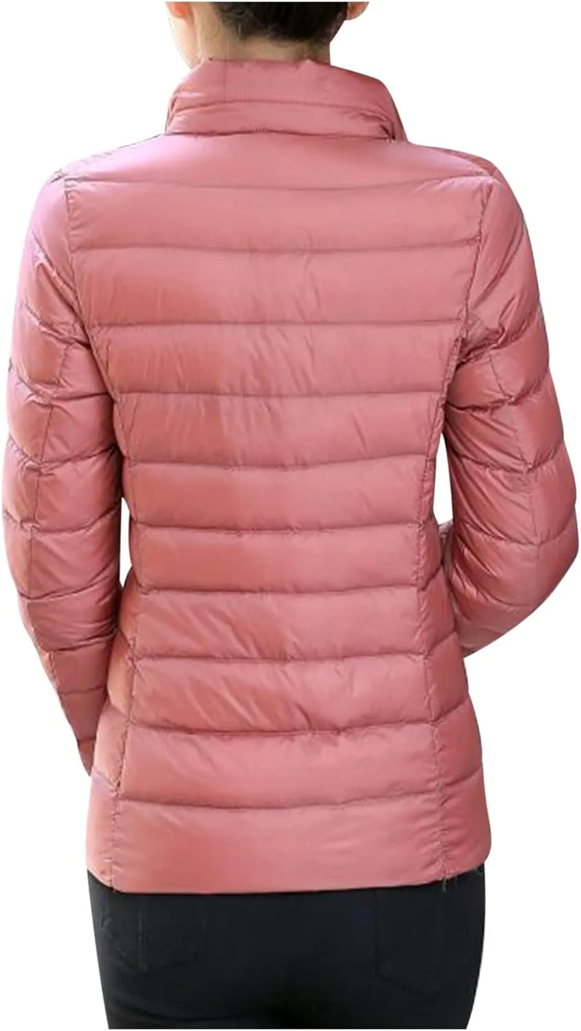 Women Lightweight Down Full Zip Jackets Parka Winter Warm Coat Windproof Packable Water-Resistant Outerwear With Pocket