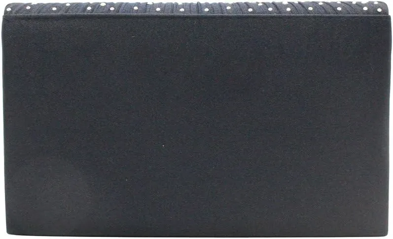 Women Rhinestone Decor Envelope Clutch Bag Evening Party Handbag Purse (White)
