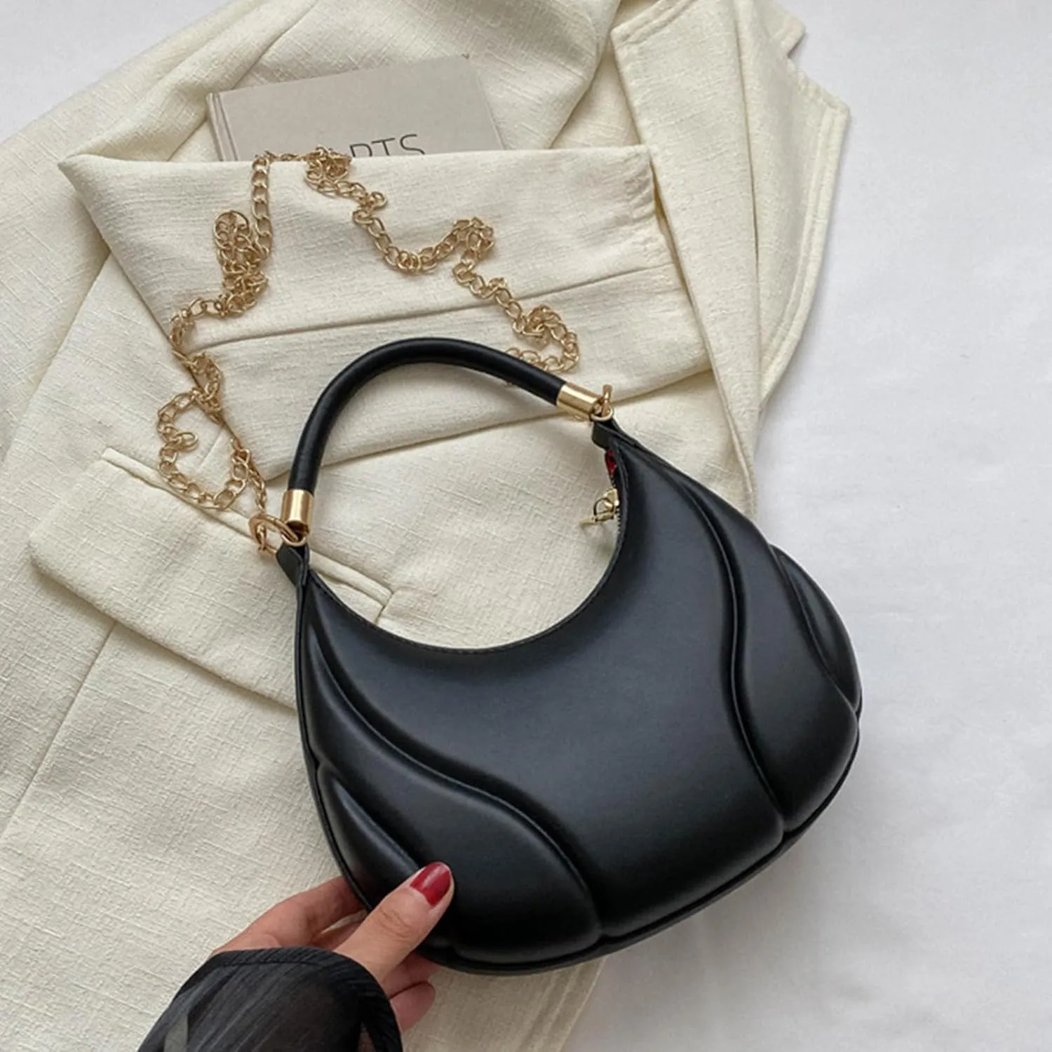 Women Shoulder Bag Fashion New Pattern Solid Color Retro Practical Large Capacity Zipper Messenger Bag (Black, One Size)