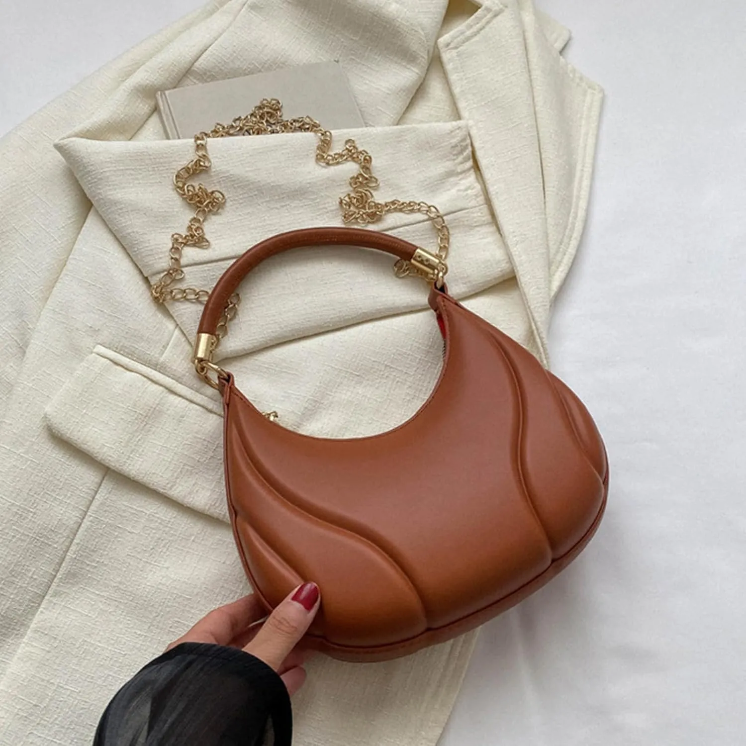 Women Shoulder Bag Fashion New Pattern Solid Color Retro Practical Large Capacity Zipper Messenger Bag (Brown, One Size)