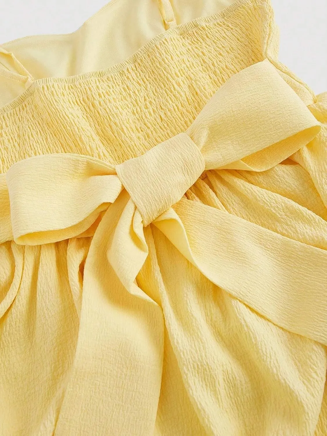 Women's Back Tie Bowknot Summer Dress, Pastel Backless Fashion Short Cami Dresses for Women