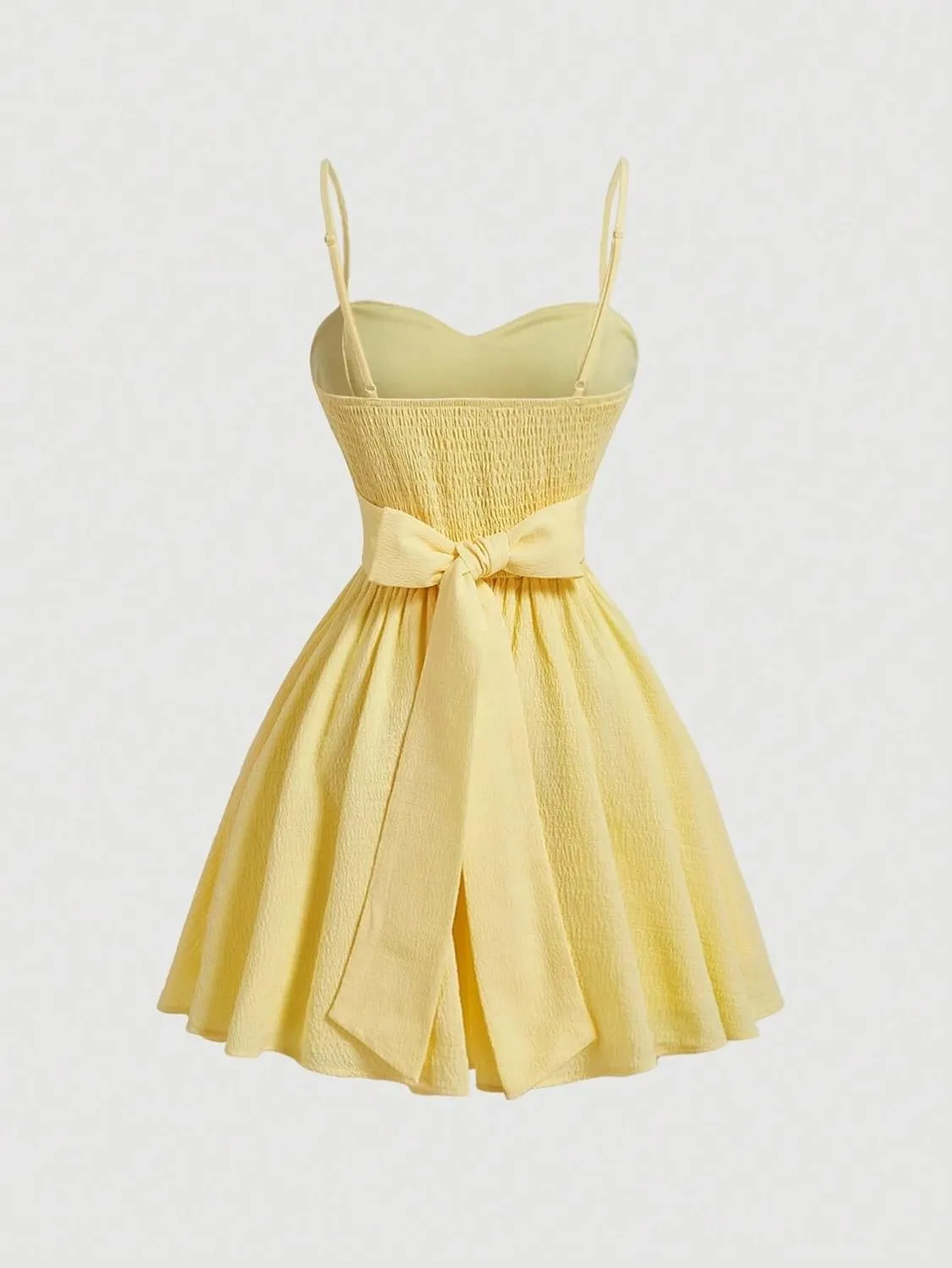 Women's Back Tie Bowknot Summer Dress, Pastel Backless Fashion Short Cami Dresses for Women