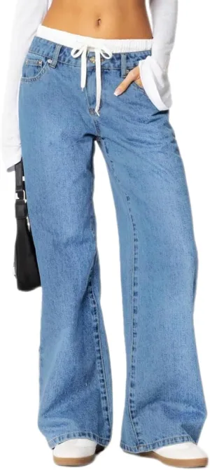 Women's Black Low Rise Baggy Jeans