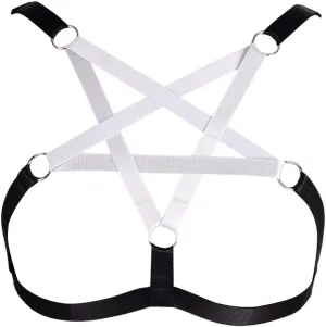 Women's Body Harness Pentagram Bra Elastic Adjustable Gothic Carnival Plus Size Adjustable Clothing Accessories