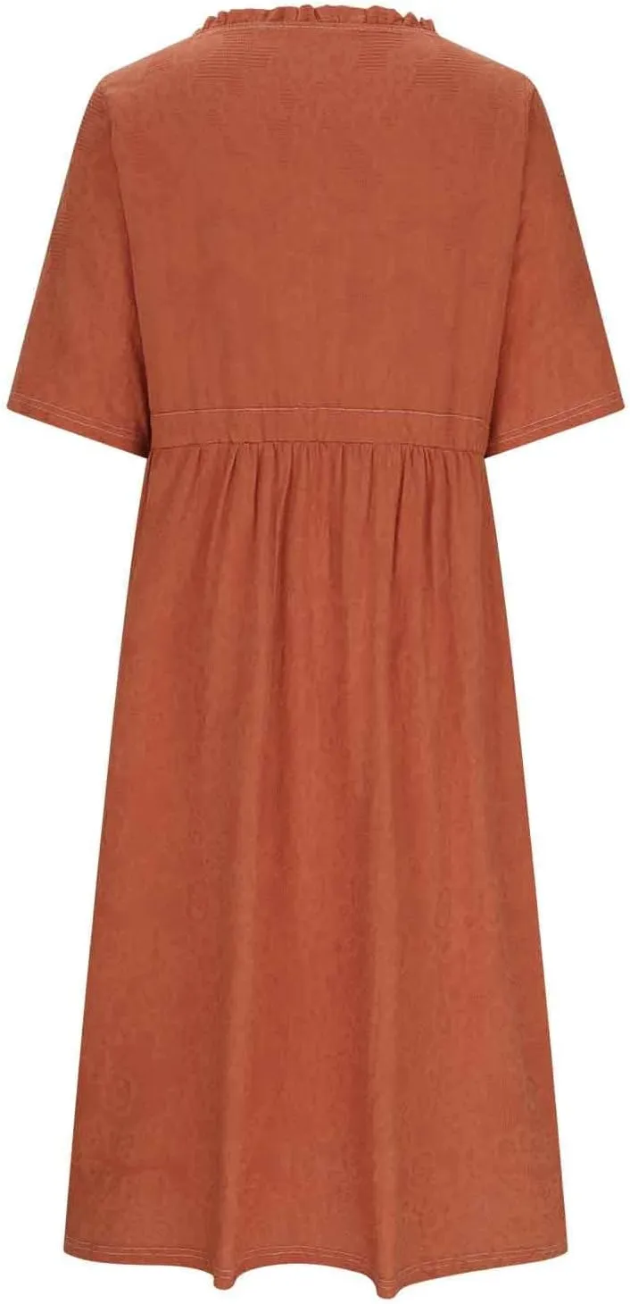 Women's Cotton Linen Dresses Summer Embroidered Sleeve A Line Comfy Cotton Maxi Dress Trendy Summer Vacation Clothes