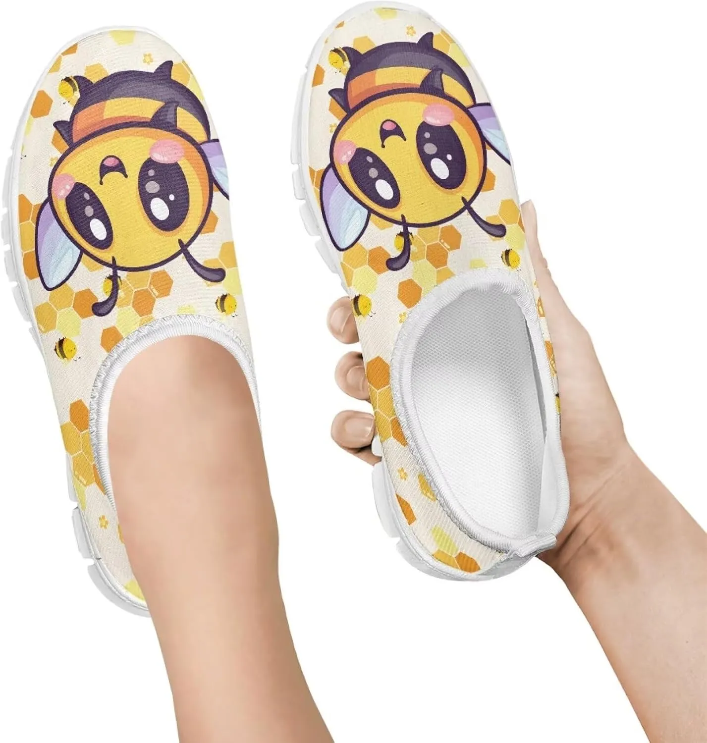 Women's Cute Pattern Sneakers Non Slip Travel Shoes Low Top Casual Shoes Lightweight Walking Shoes Exercise Flat Play Sneaker US Size 11-15