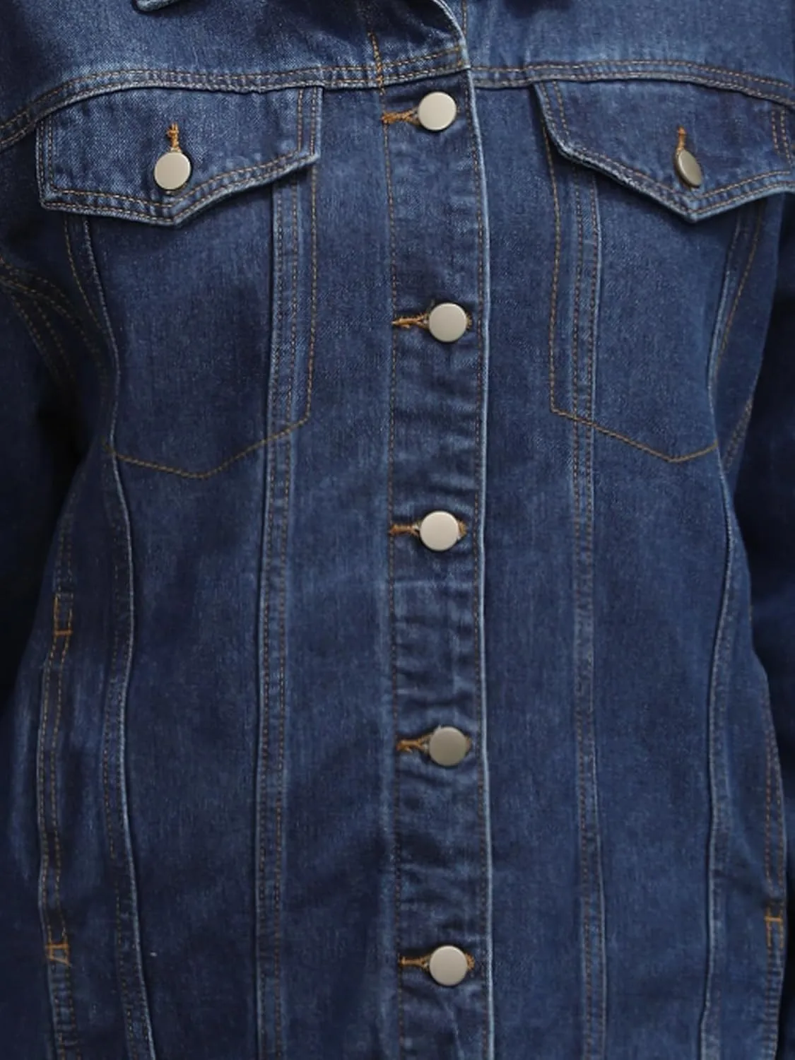 Women's Denim Jackets Casual Oversized Pockets Long Sleeve Trendy Shacket Plus Size Jean Jacket
