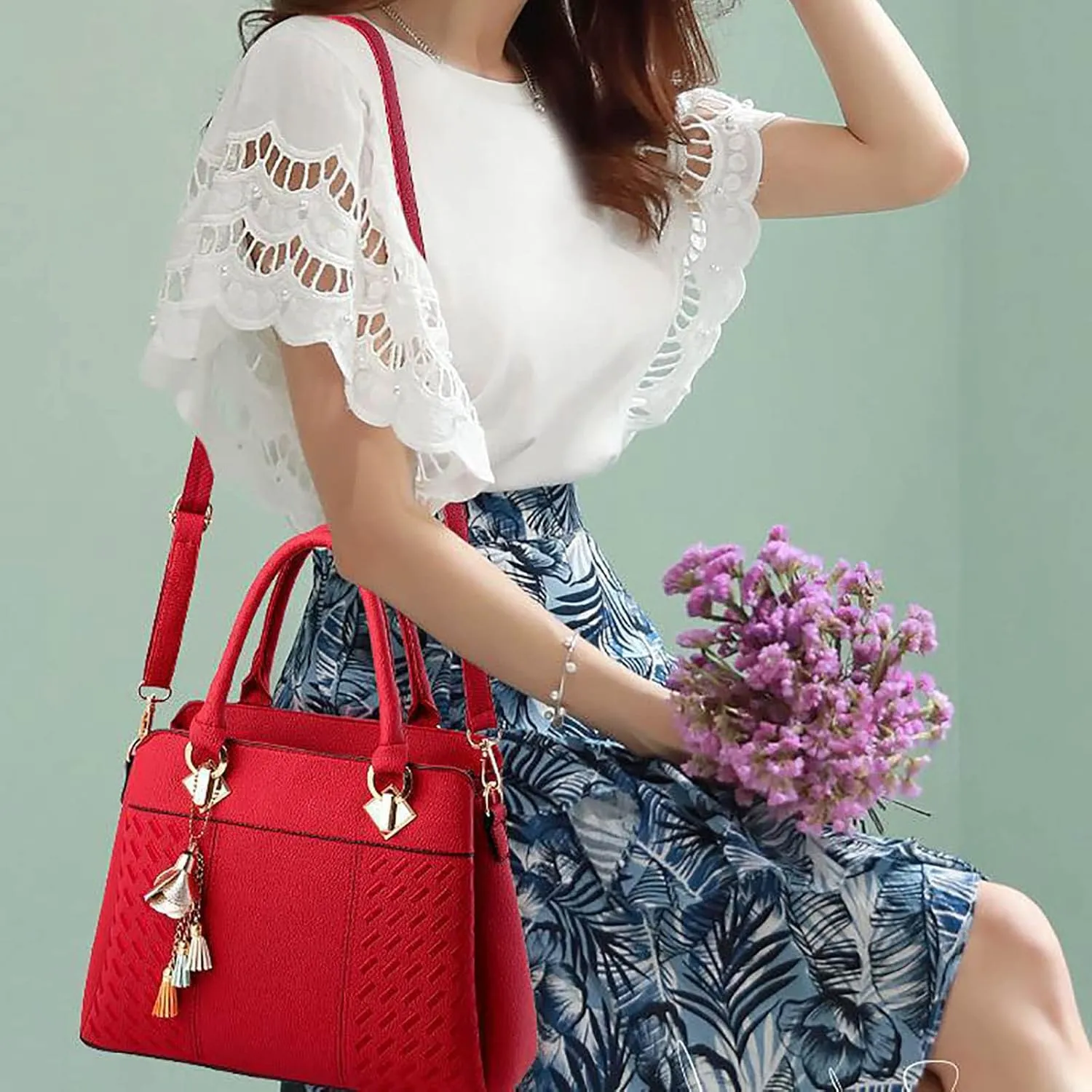 Womens Handbags Ladies Purse Satchel Shoulder Bags Roomy Fashion Tote Leather Bag Clear Purses And Handbags
