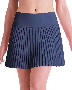 Women's High-Waisted Pleated Tennis Skirt with Shorts and Pockets: Lightweight Athletic Golf Skorts