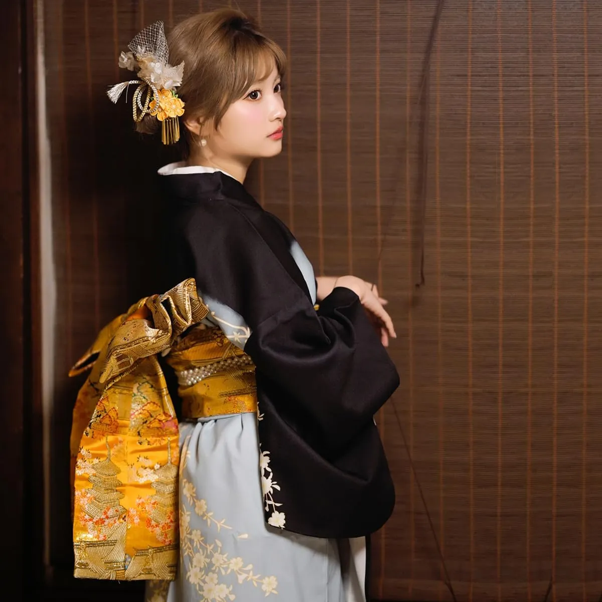 Womens Japanese Kimono Obi Belt Pre Tied Bow Jacquard Long Tailed Belt Sash Yukata Robe Accessories