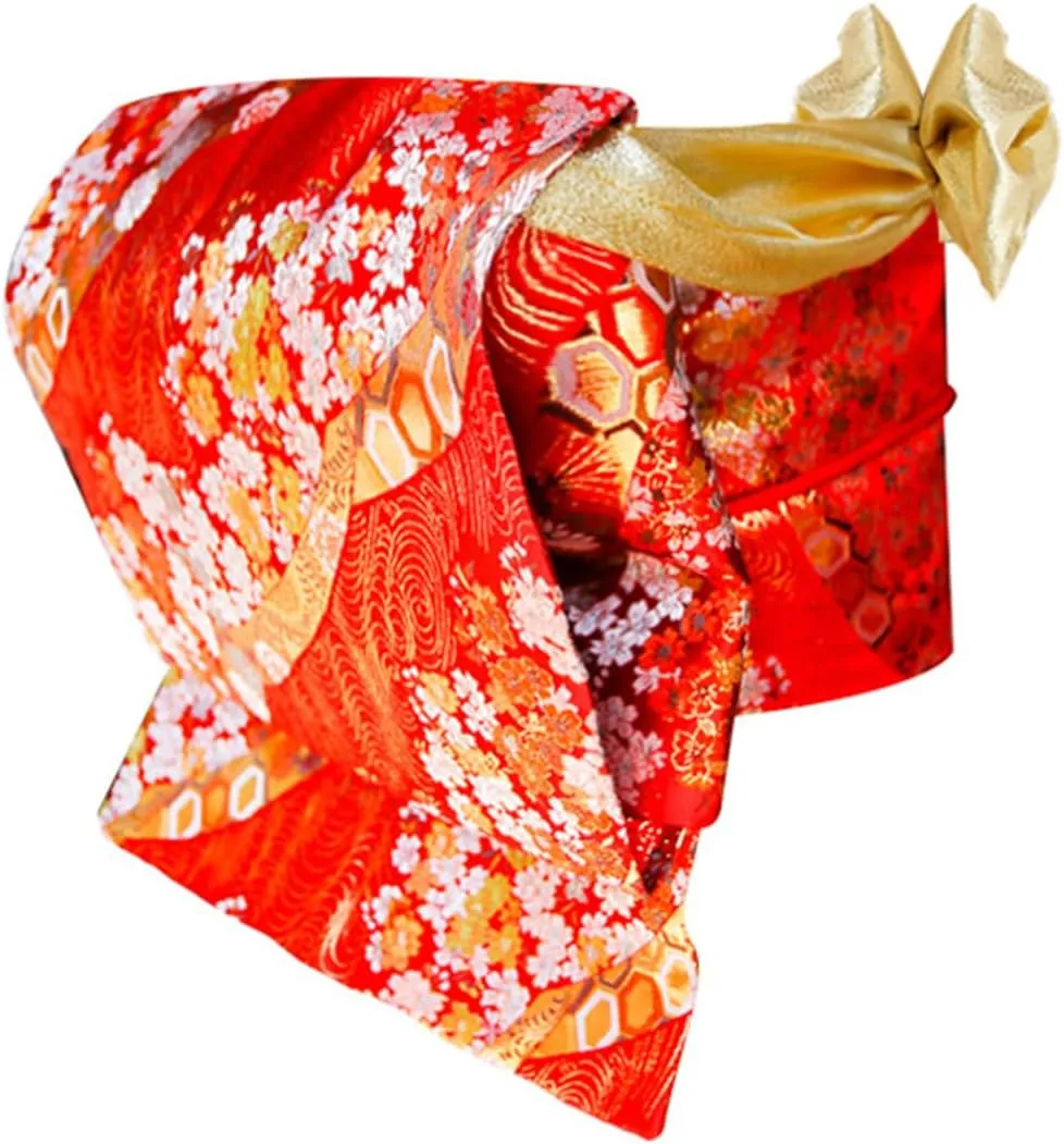 Women's Japanese Kimono Taikoor Box Knot Obi Belt 4 Pcs Vintage Jacquard Cotton Waistband Yukata Robe Accessories