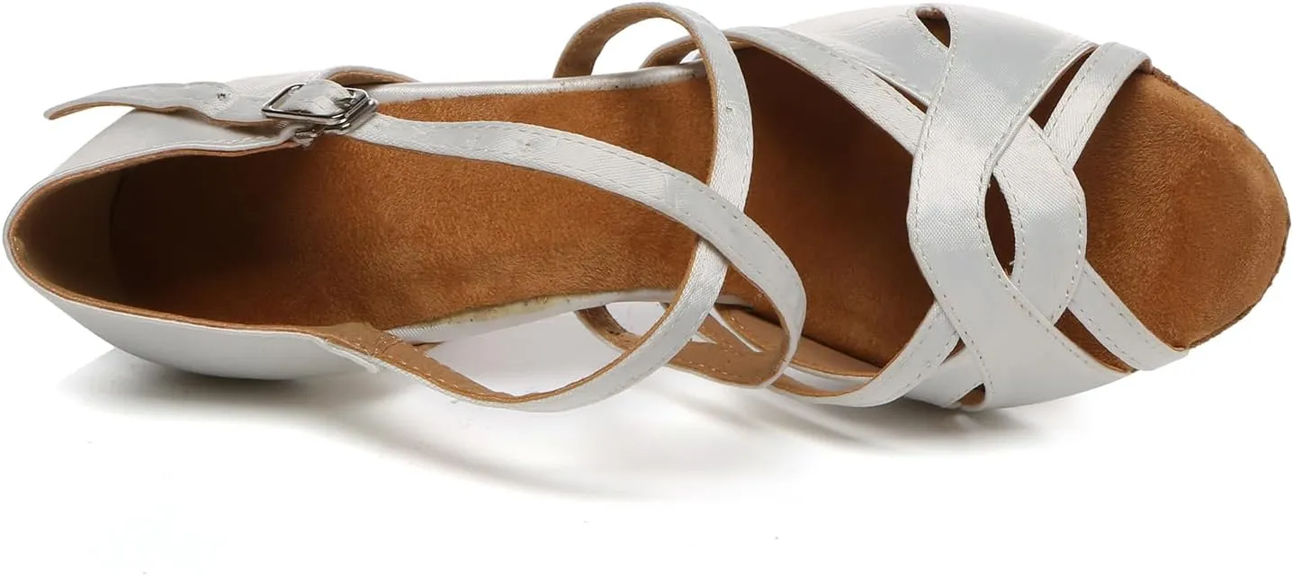 Women's Latin Ballroom Practice Dance Shoes Dance Heels 3 inch,Model L623
