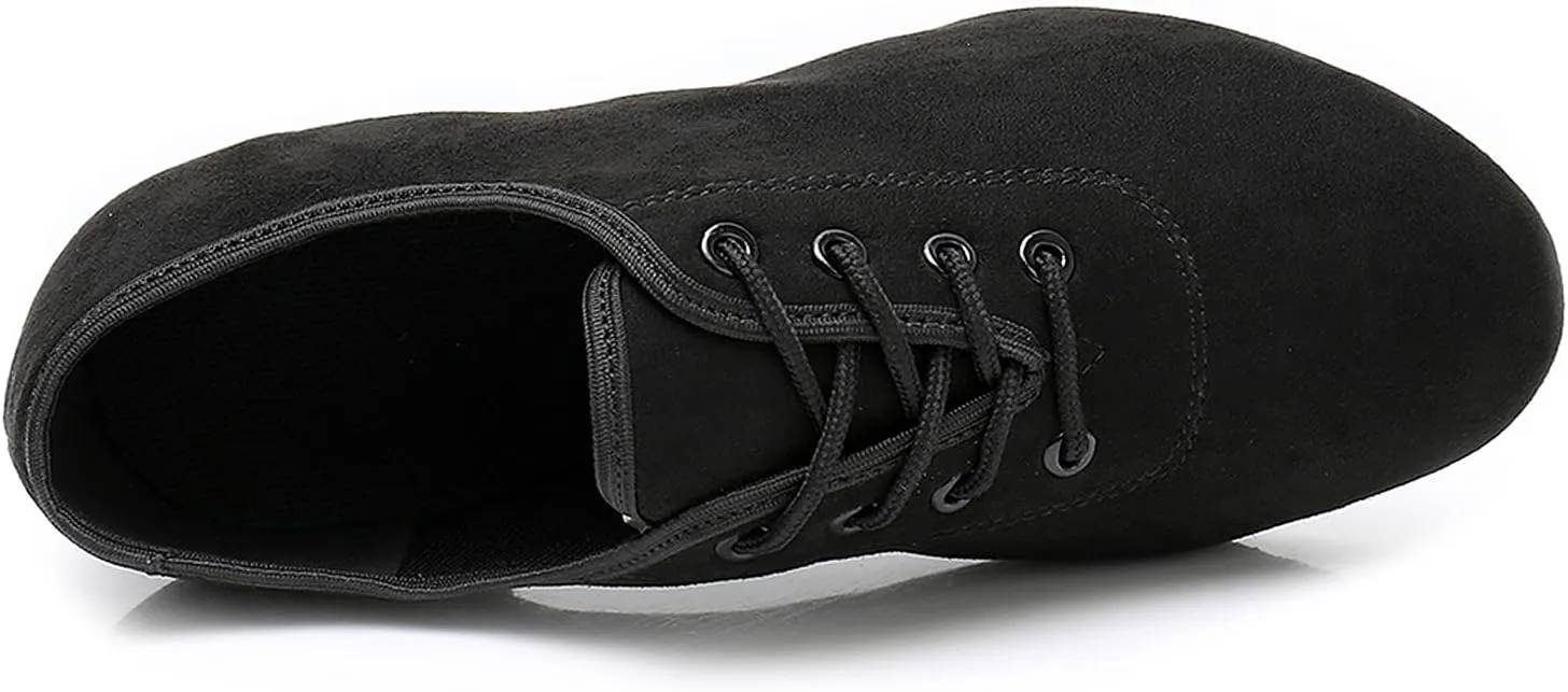Women's Latin Dance Shoes Closed Toe Lace up Ballroom Modern Salsa Rhythm Teaching Practice Dance Shoes for Girls