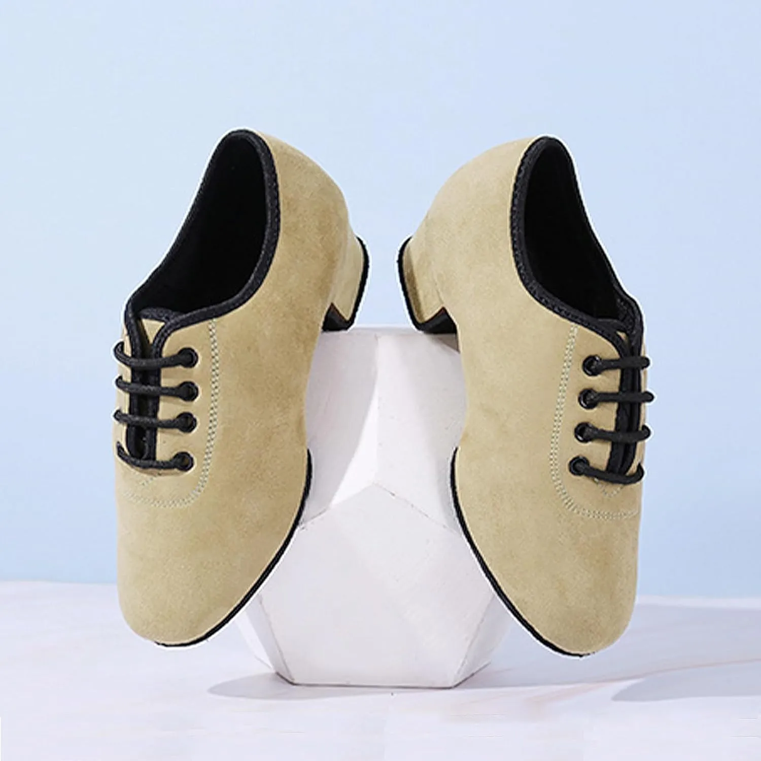 Women's Latin Dance Shoes Closed Toe Lace up Ballroom Modern Salsa Rhythm Teaching Practice Dance Shoes for Girls