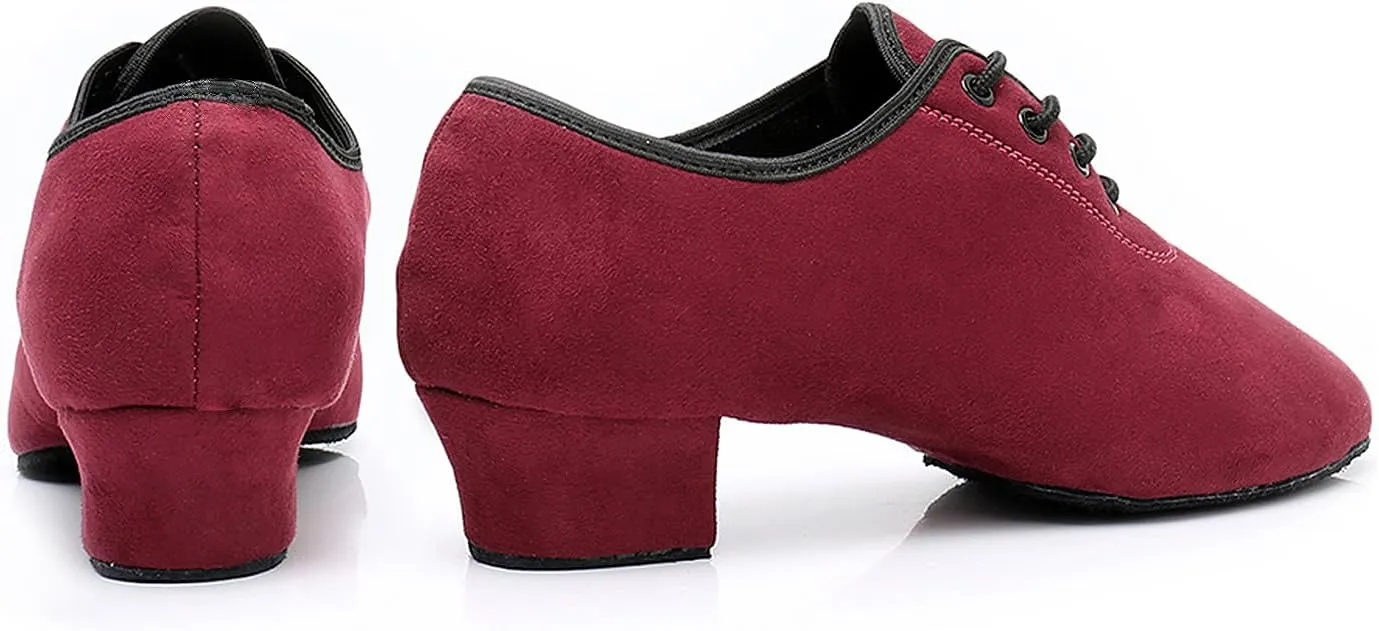 Women's Latin Dance Shoes Closed Toe Lace up Ballroom Modern Salsa Rhythm Teaching Practice Dance Shoes for Girls