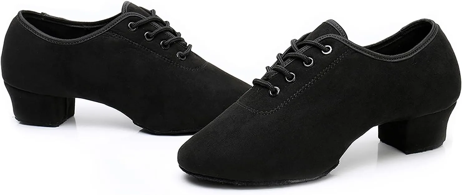 Women's Latin Dance Shoes Closed Toe Lace up Ballroom Modern Salsa Rhythm Teaching Practice Dance Shoes for Girls