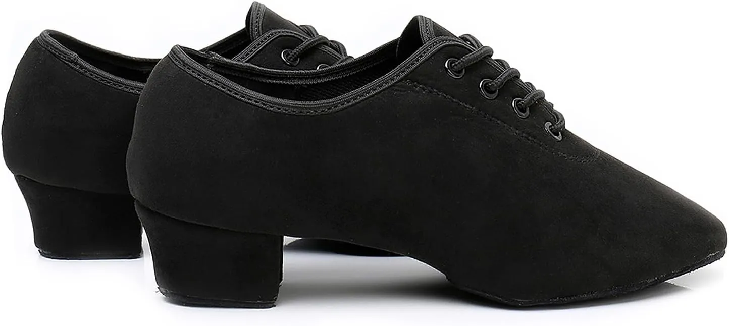 Women's Latin Dance Shoes Closed Toe Lace up Ballroom Modern Salsa Rhythm Teaching Practice Dance Shoes for Girls