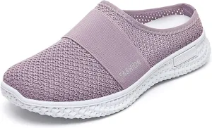 Womens Mesh Mules Slip On Shoes Light Open Back Shoes Comfort Walking Shoes Lightweight Breathable Gardening Clog Water Shoes Casual Slipper Beach Sandals Closed Toe Slides