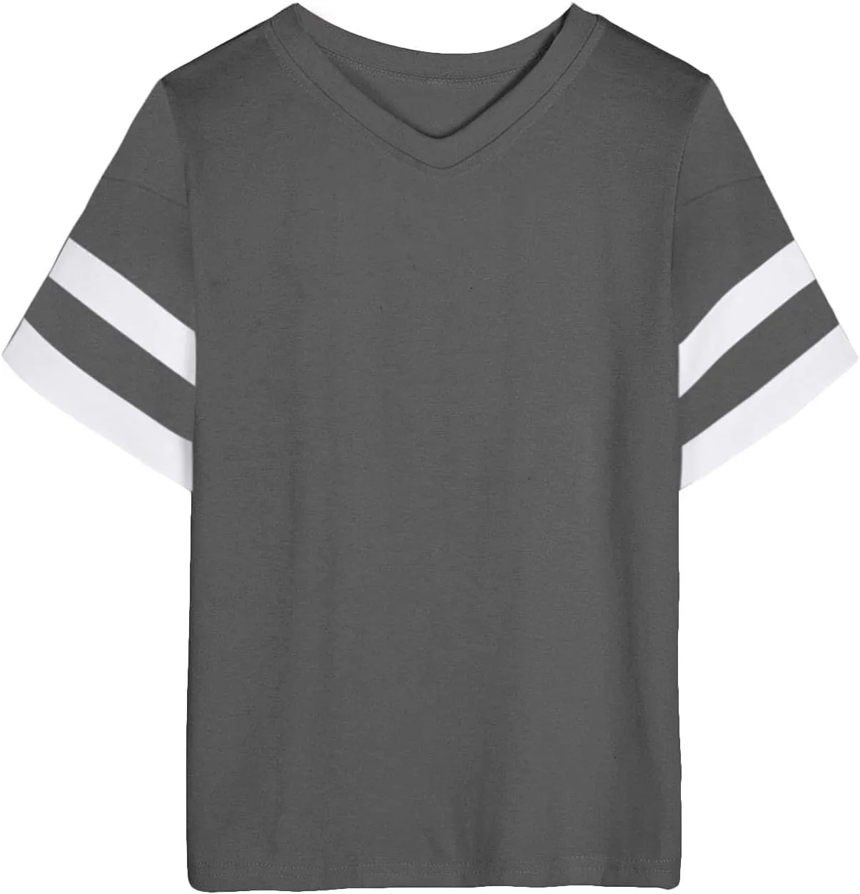 Women's Oversized T Shirts Short Sleeve Crewneck Summer Tops Casual Loose Tee Shirts with Stripe is on The Arms