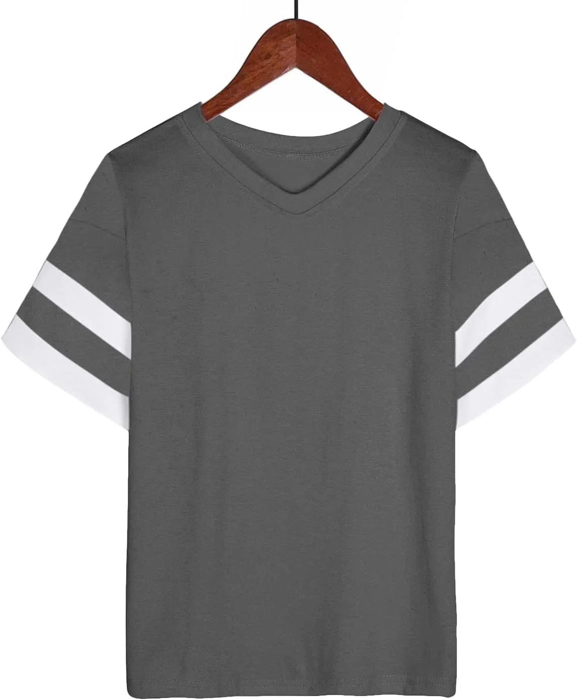Women's Oversized T Shirts Short Sleeve Crewneck Summer Tops Casual Loose Tee Shirts with Stripe is on The Arms