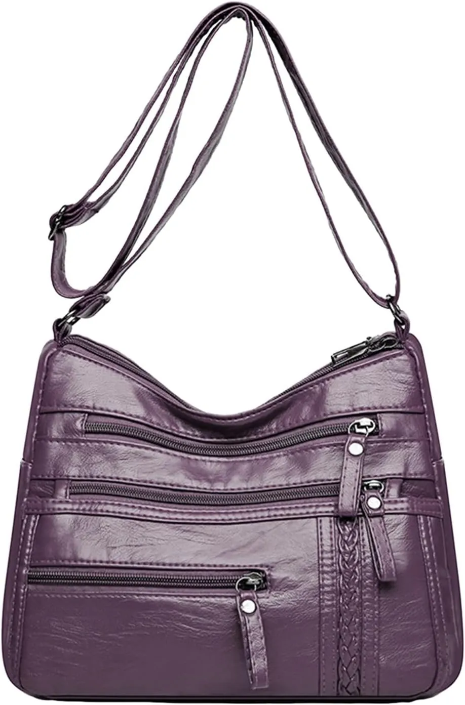 Womens Purses and Handbags Cute Hobo Tote Handbags Mini Clutch Purses with Zipper Closure Lightweight Work Bag(Purple)