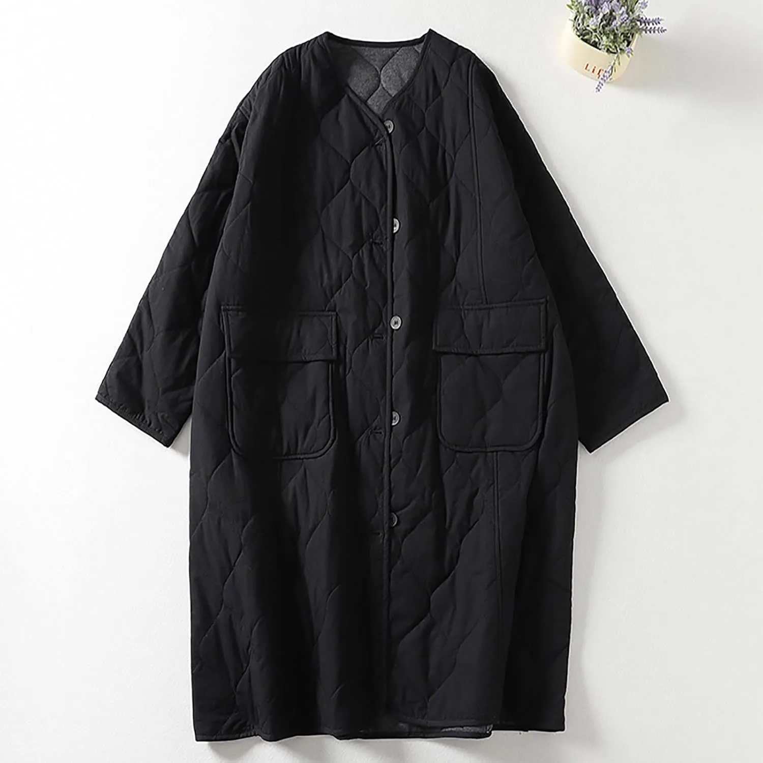 Women's Retro Cardigan Robe Button Up Oversized Loose Fit Cotton Cardigan Jackets Long Sleeve Outerwear with Pockets