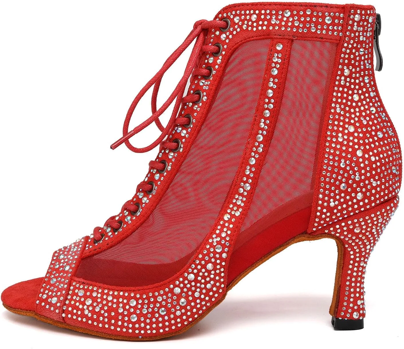 Womens Rhinestone Ballroom Latin Salsa Dance Shoes Burju Dance Heels, Model L551