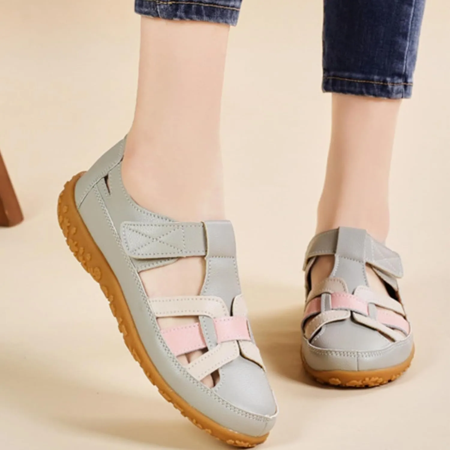 Womens Sandals Comfy Woven Closed Toe Shoes Orthopedic Softsole Shoe Comfortable Breathable Slip On Loafers Gladiator Beach Sandal Outdoor Walking Sandals with Arch Support