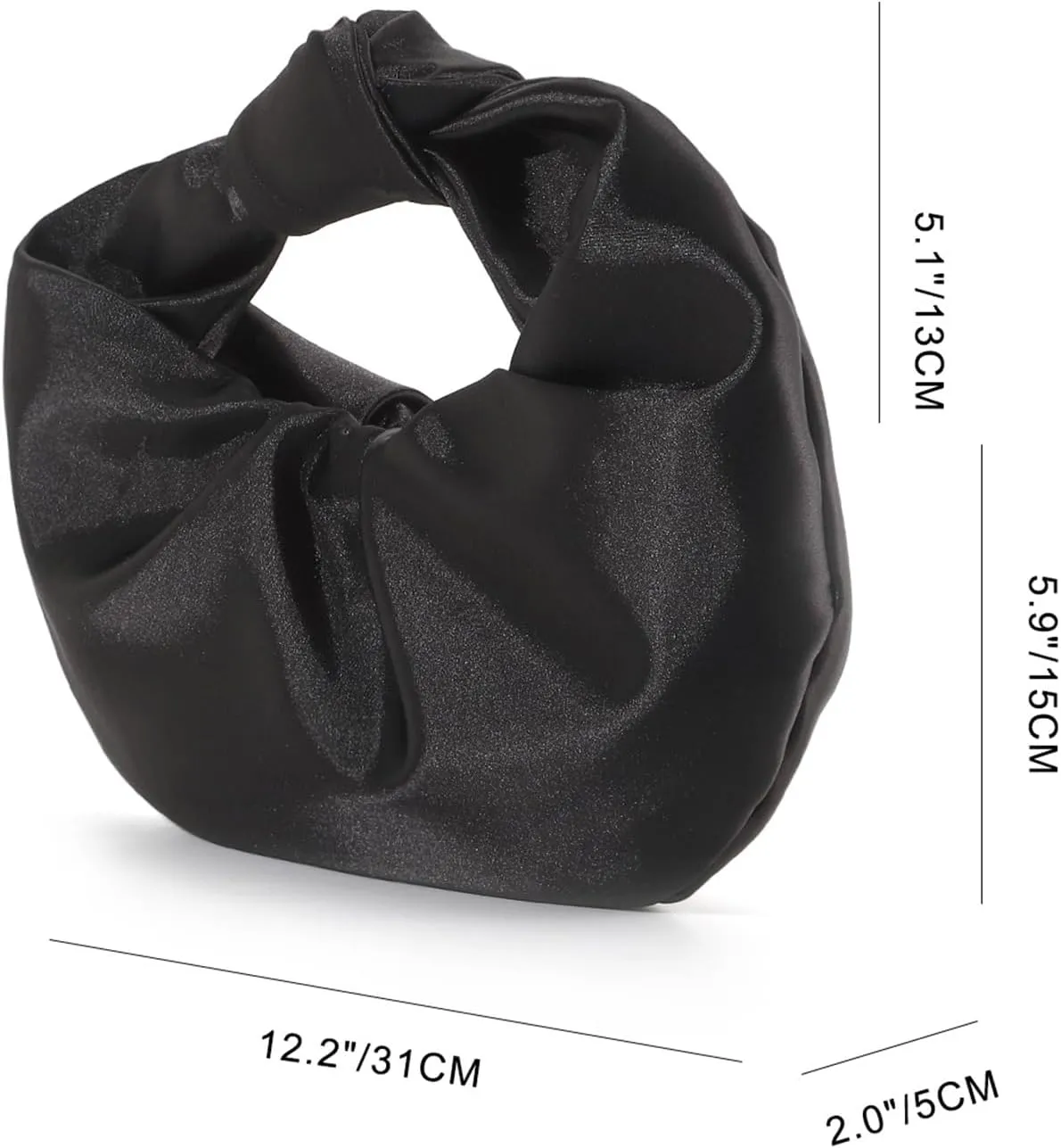 Womens Satin Evening Bag Clutch Purse Dumpling Handbag for Women Wedding for Formal Cocktail Party