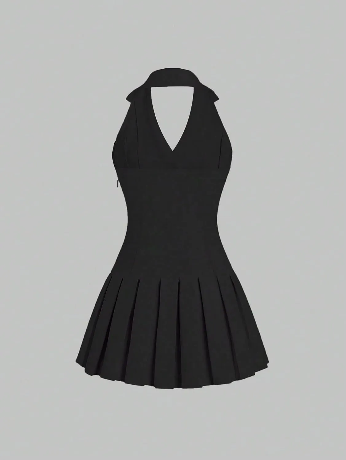 Women's Solid Color Daily Halter Neck Dress Backless Fashion Short Dresses for Women