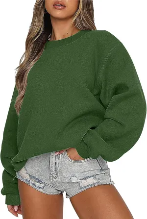 Womens Sweatshirt Oversized Crewneck Long Sleeve Casual Loose Chunky Warm 2024 Fall Pullover Sweaters Trendy Outfits