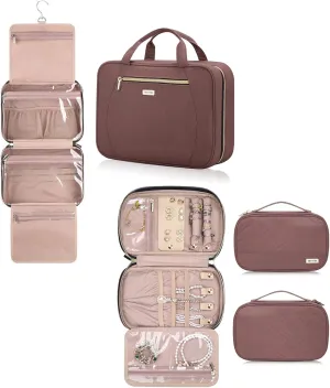 Womens Toiletry Travel Bag and Jewelry Bag, Carry toiletries and Earrings Rings Necklaces Jewelry When Traveling