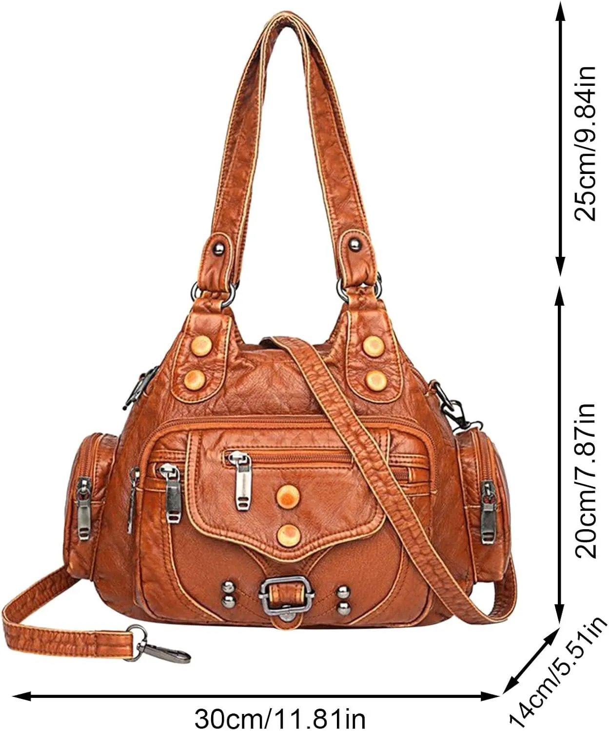 Womens Tote Bag Fashion Handbags Purse Satchel Shoulder Bags Leather Bag For Ladies Shoulder Tote Bag (Brown, One Size)