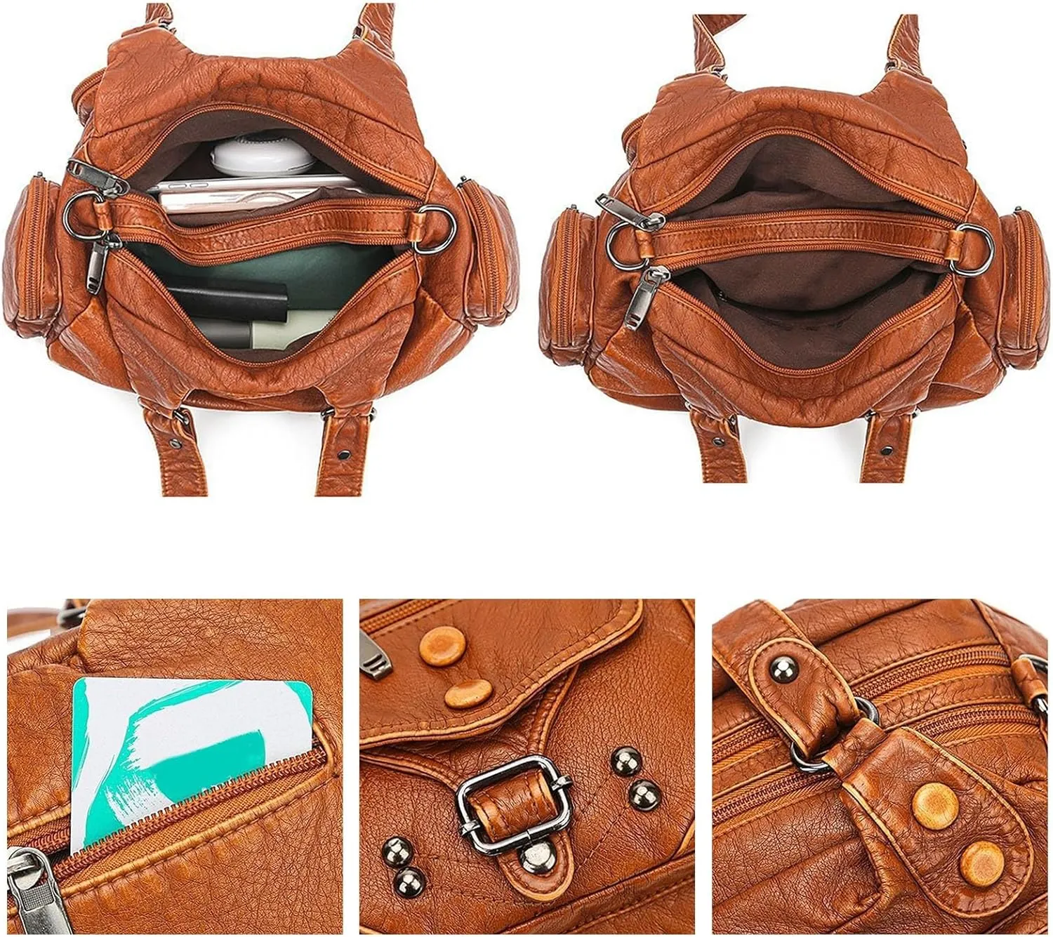Womens Tote Bag Fashion Handbags Purse Satchel Shoulder Bags Leather Bag For Ladies Shoulder Tote Bag (Brown, One Size)