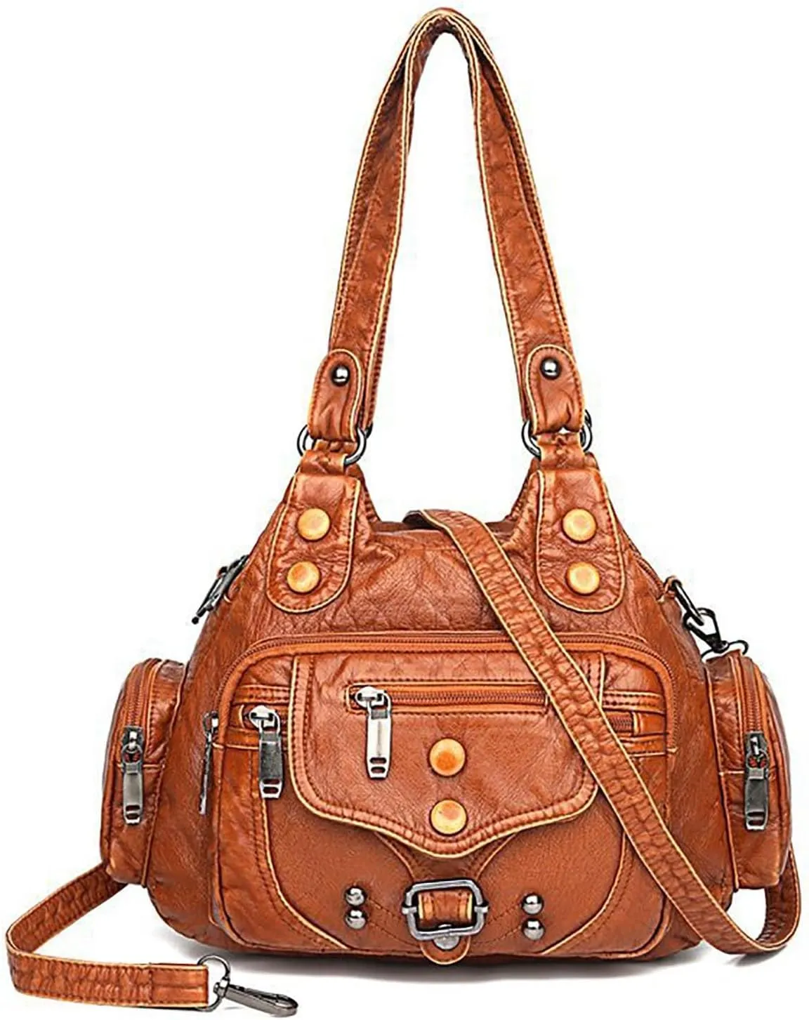 Womens Tote Bag Fashion Handbags Purse Satchel Shoulder Bags Leather Bag For Ladies Shoulder Tote Bag (Brown, One Size)