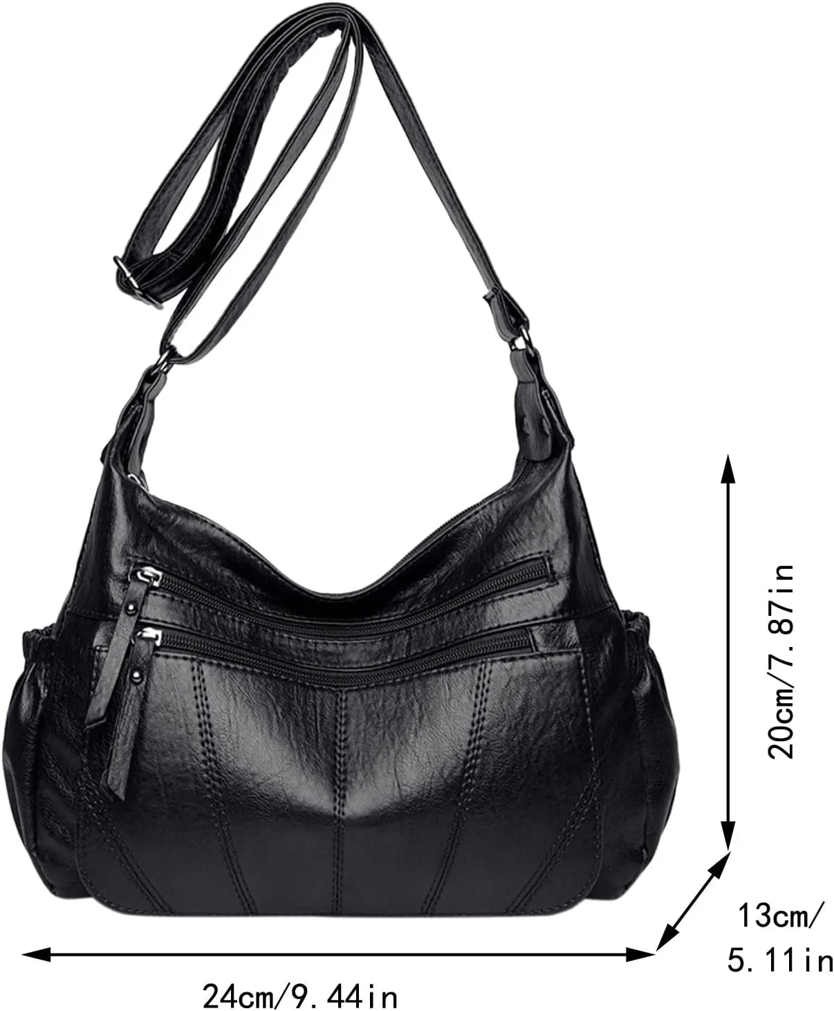 Women's Trendy Purses Vegan Leather Hobo Handbags Women's Shoulder Bags Tote Satchel Hobo Summer Mini Gym Bag(Black)