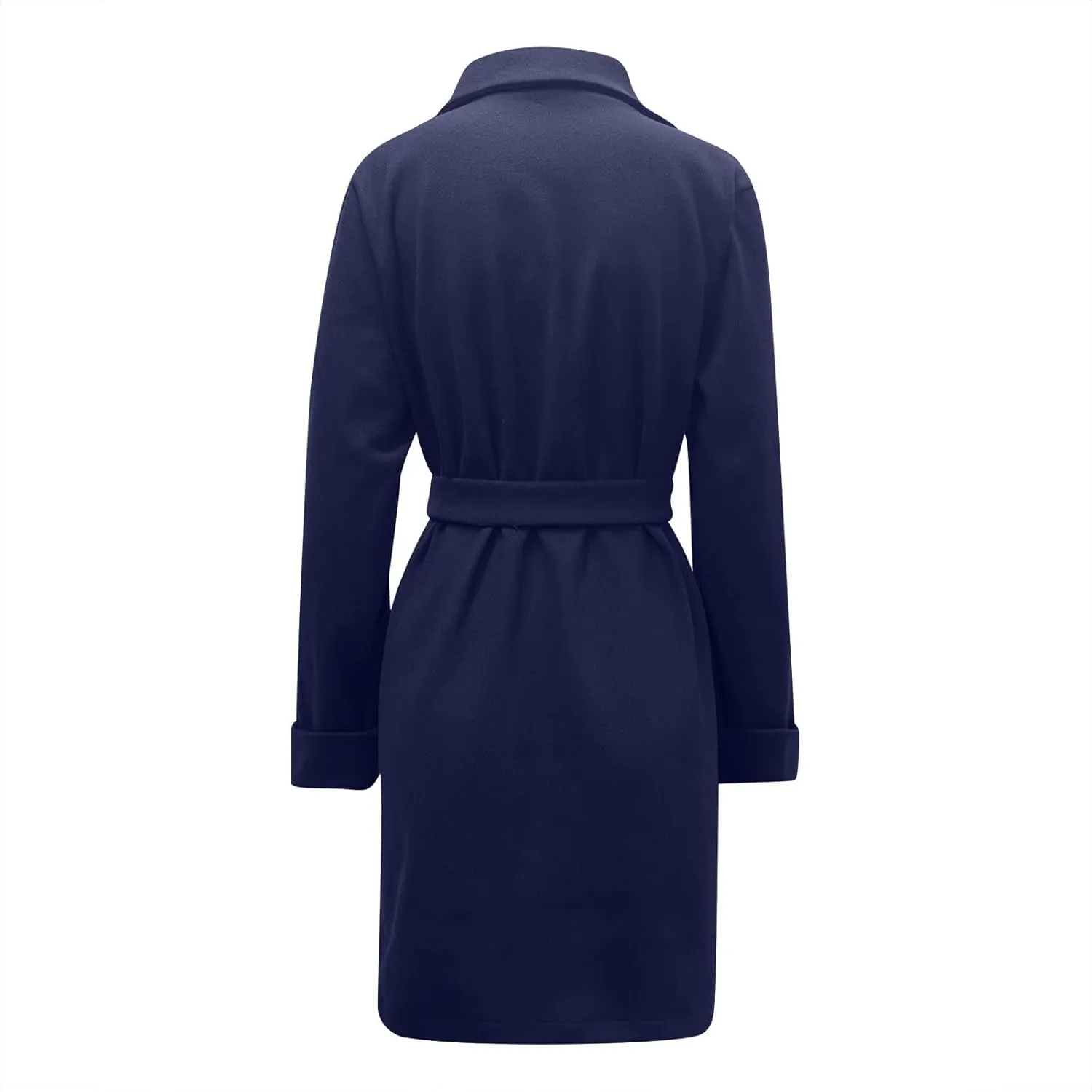 Women's Trendy Trench Coat Lapel Woolen Cloth Coats Dressy Casual Fall Winter Jackets Formal Long Overcoat