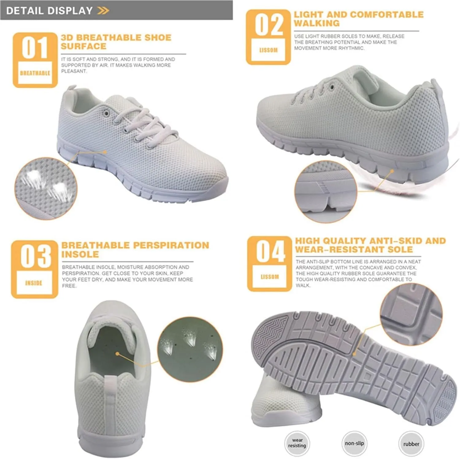 Womens Walking Shoes Athletic Running Non Slip Tennis Fashion Sport Sneakers