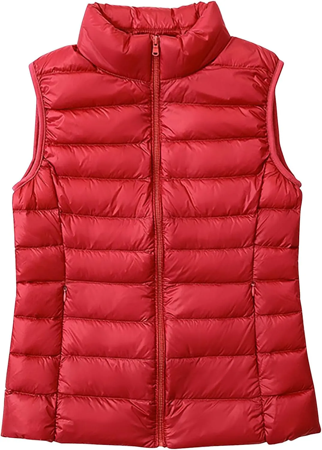 Women's Winter Cropped Puffer Vest Lightweight Sleeveless Zip Up Gilet Cotton Padded Warm Down Quilted Jacket Outerwear