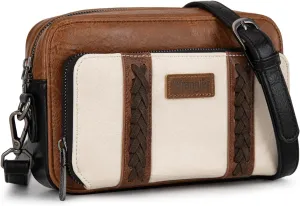 Wrangler Crossbody Bag for Women Shoulder Purse Small Multi Pocket Crossover Bag with Adjustable Strap