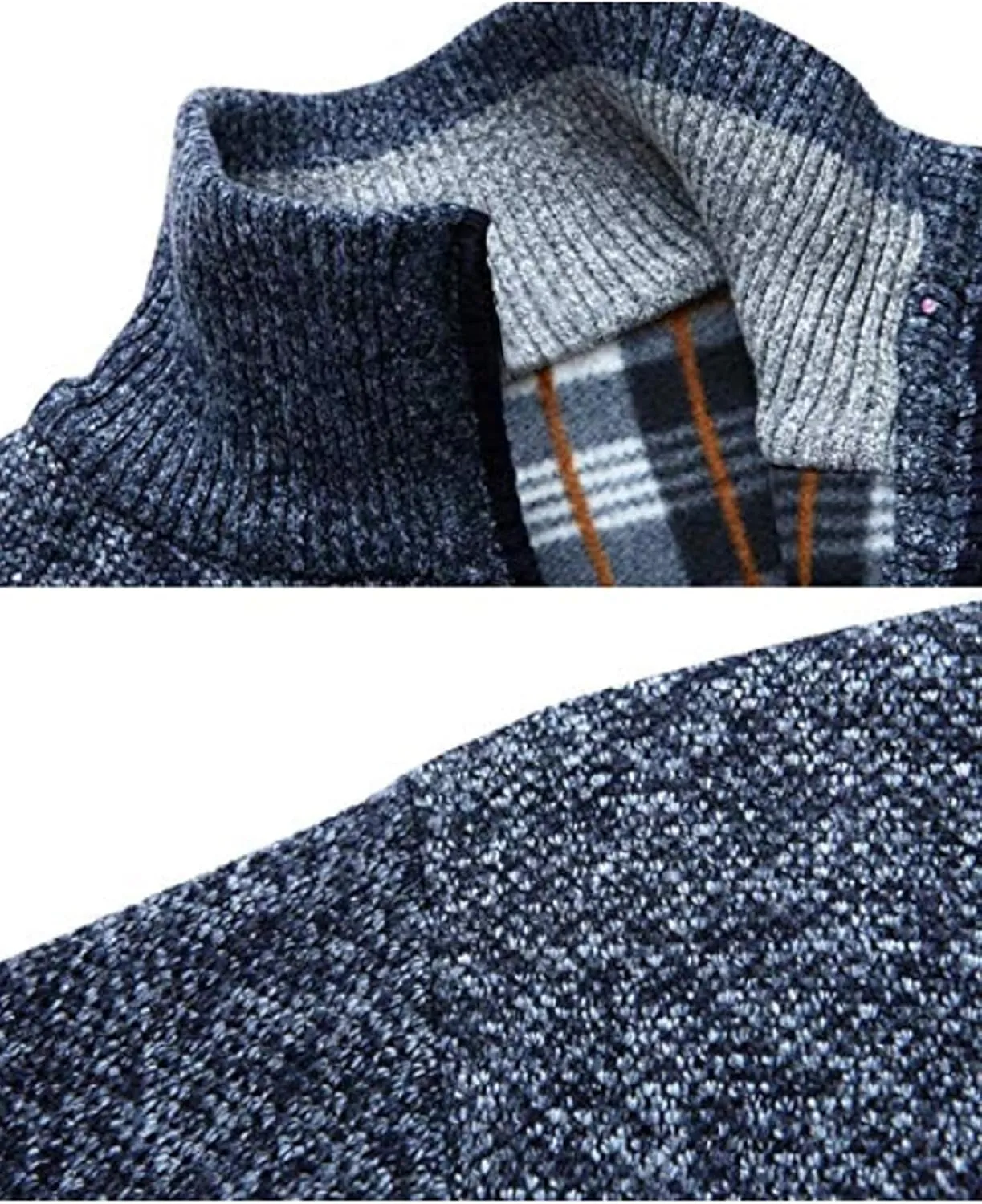 XinYangNi Men's Sweaters Full Zip Slim Thick Knitted Cardigan Sweaters Jacket with Pockets