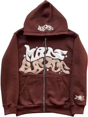 Y2k Hoodie Puff Print Hoodie Graphic Zip Up Hoodies Hip Hop Streetwear Aesthetic Sweatshirts