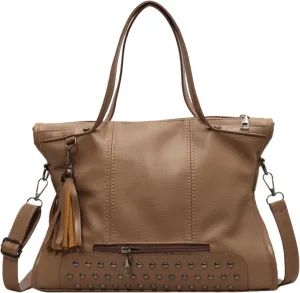 Y2k Satchel Women Studded Purse Vintage Leather Tote Bags Large Crossbody Bag