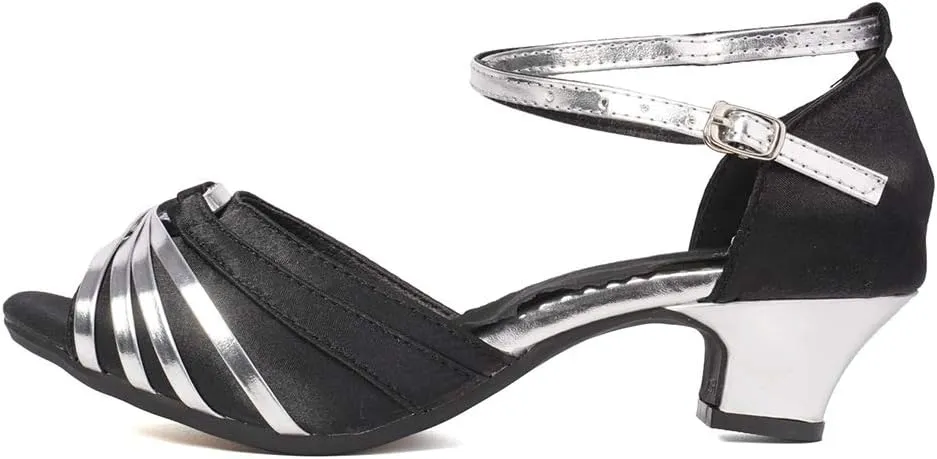 YKXLM Women's Ballroom Dance Shoes Professional Latin Dance Heels Practice Salsa Dance Dress Shoes,DY08