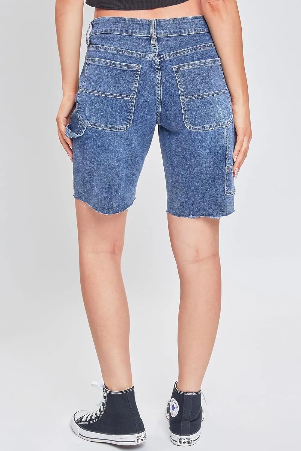 YMI Women's High Rise Denim Carpenter Shorts