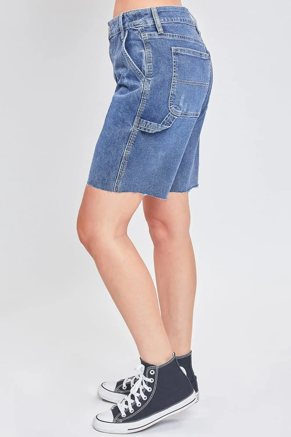 YMI Women's High Rise Denim Carpenter Shorts